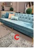 Simon Buttoned 3 Seater Sofa - Floor Model *DUSKY BLUE* 